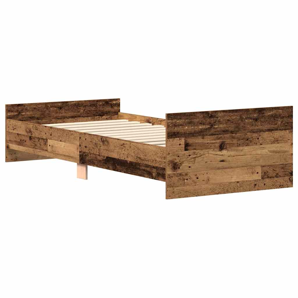 Bed Frame without Mattress Old Wood 90x200 cm Engineered Wood